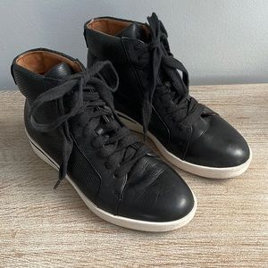 Leather high top sneakers